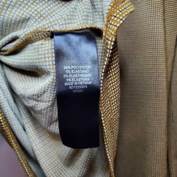 Adrianna Papell Career Long Sleeve Micro Plaid Checkered Blouse Top, Size Medium - Picture 8 of 10